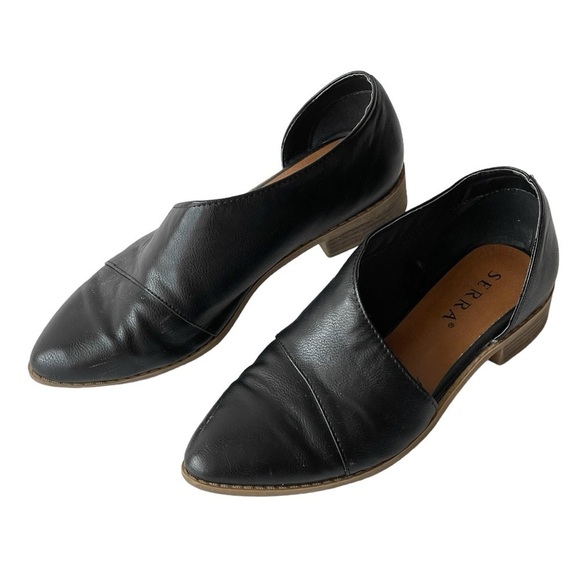 SERRA Womens Black Leather Flats Loafer Cut Out Boots Slip On Comfort Shoes, 9 - Picture 3 of 6